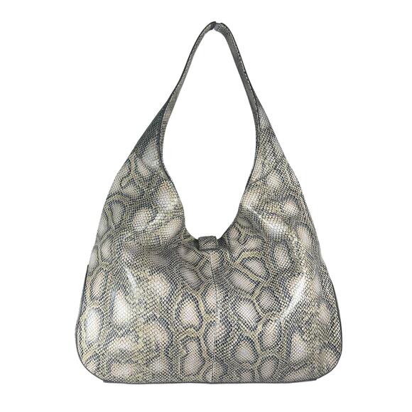 G.I.L.I. Verona hobo in snakeskin embossed print with gold hardware NWOT - Picture 3 of 10